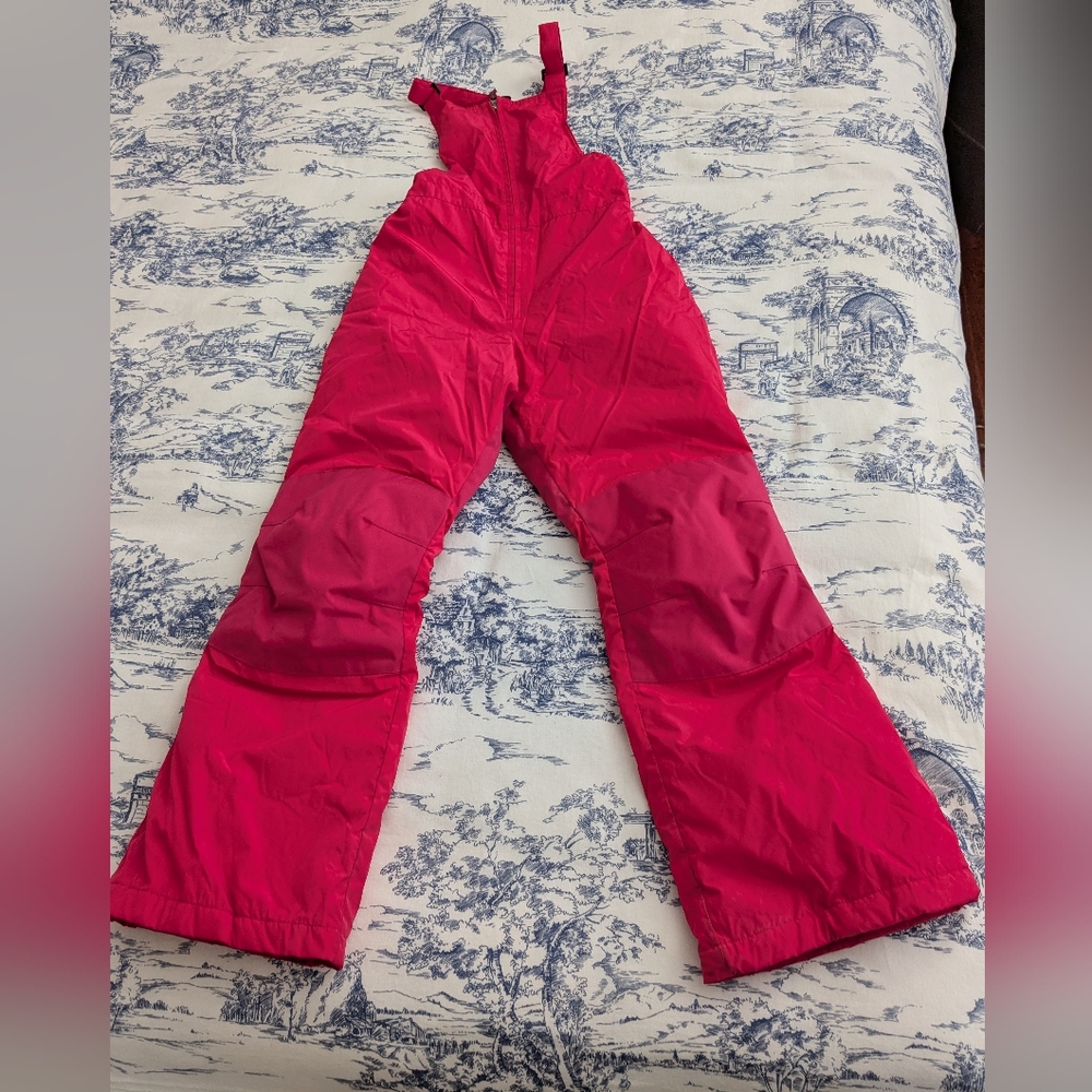 Lands End Red Snow Bib Overalls, Girls Size 14